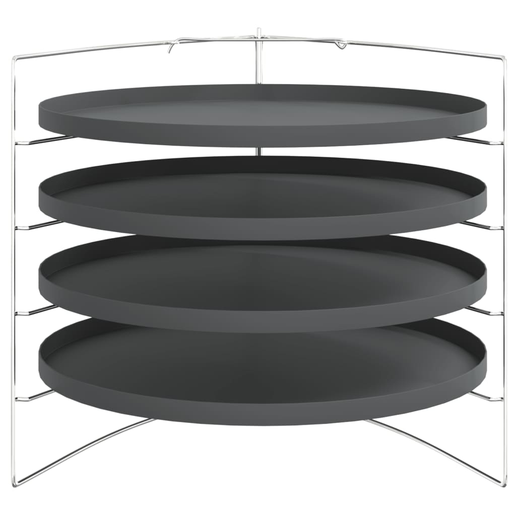 Vidaxl Pizza Pans 4 St con rack Ø 28 cm acciaio