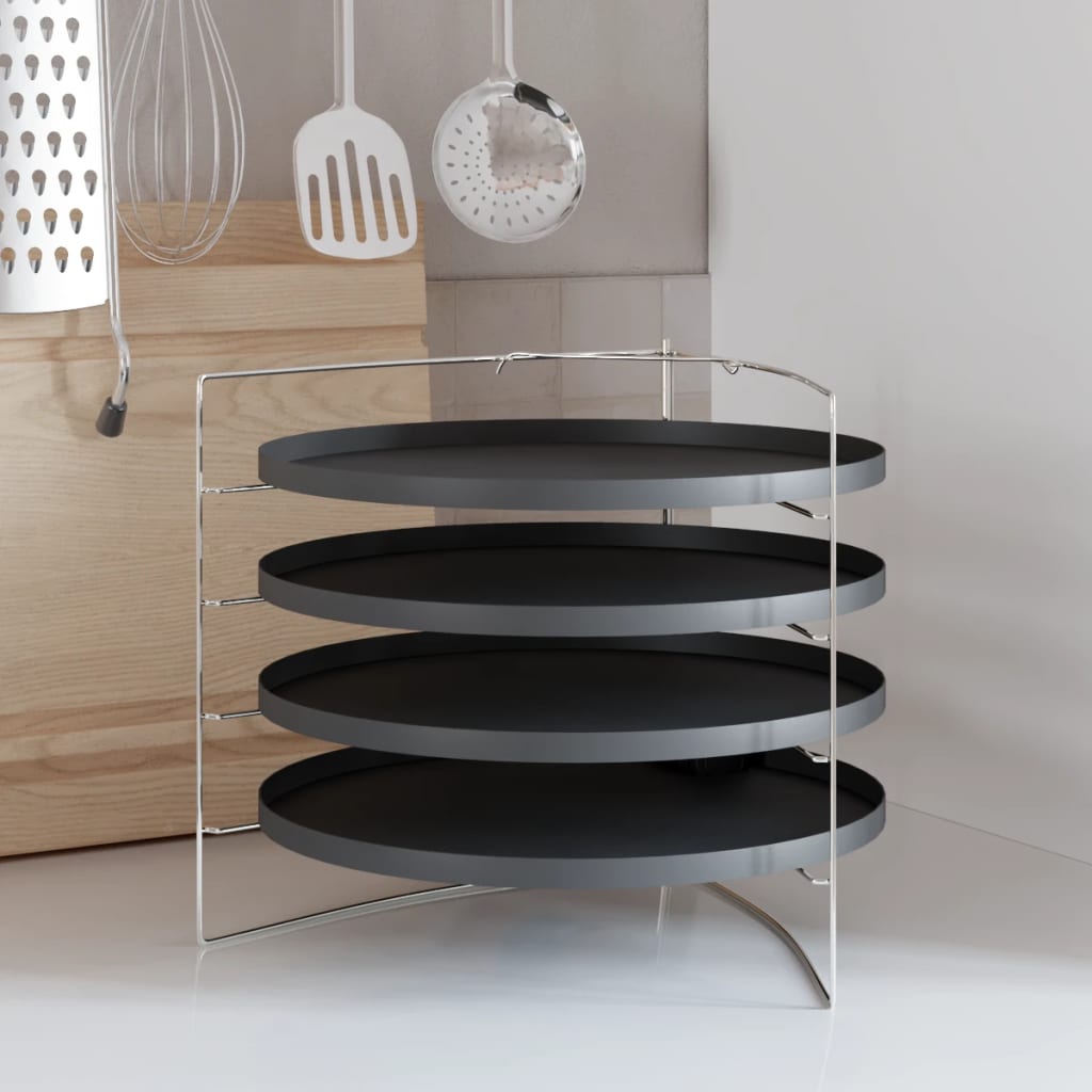 Vidaxl Pizza Pans 4 St con rack Ø 28 cm acciaio