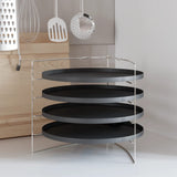 Vidaxl Pizza Pans 4 St con rack Ø 28 cm acciaio