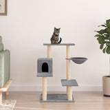 Muebles de gato de Vidaxl con postes de rascado de sisal 82.5 cm de gris claro