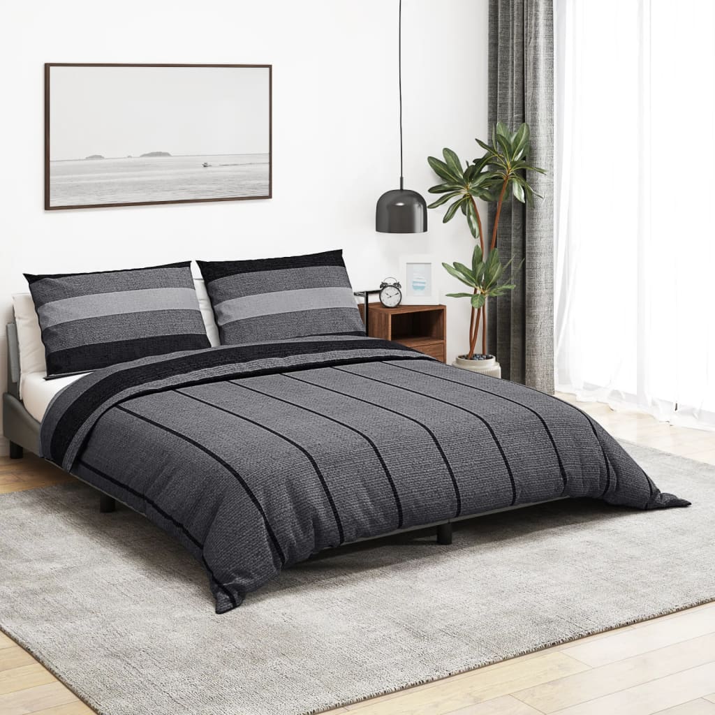 Vidaxl Duvet décongelant ensemble 200x200 cm coton gris foncé