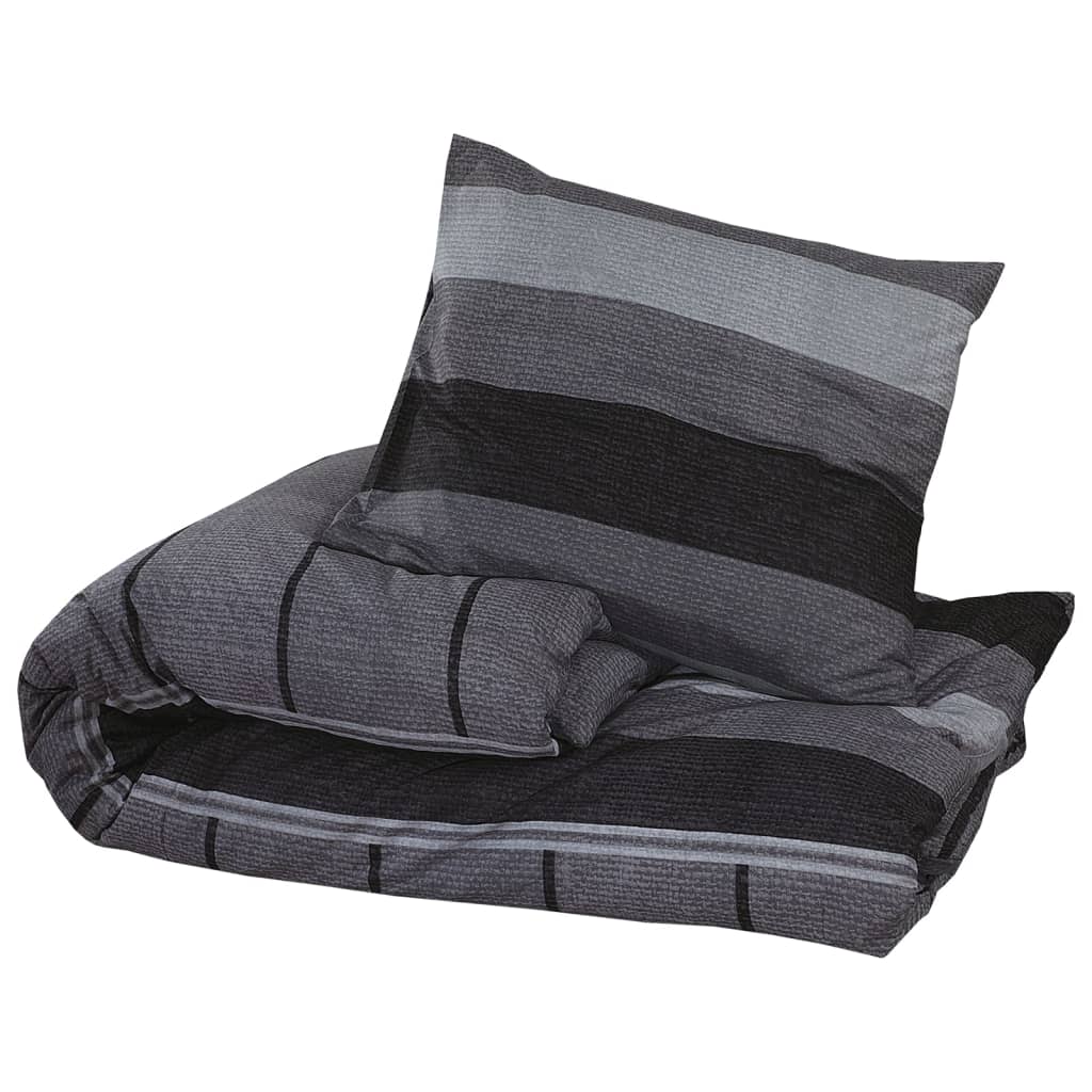 Ensemble de traverse de couette Vidaxl 155x220 cm Coton Gris foncé