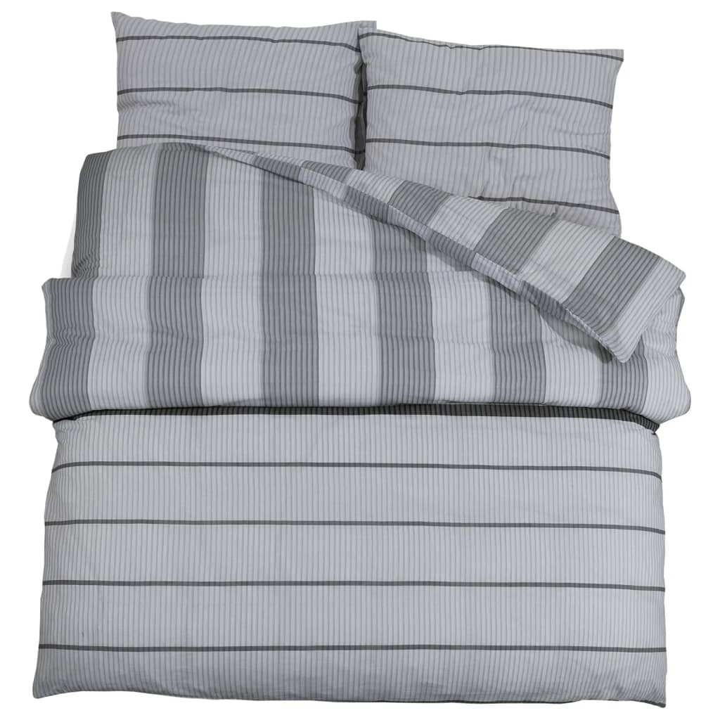 Vidaxl Duvet Crossing Set 200x200 cm Coton Grey