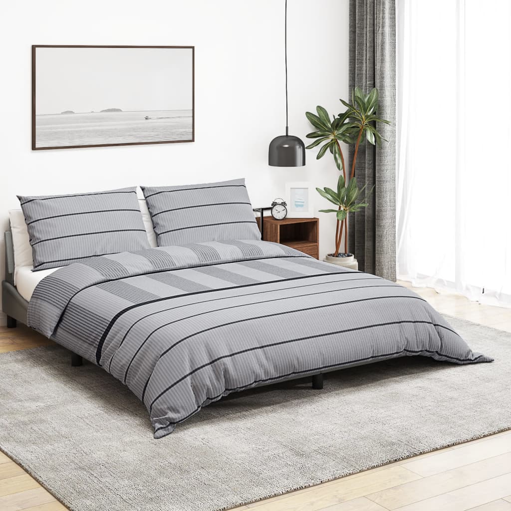 Vidaxl Duvet Crossing Set 200x200 cm Coton Grey