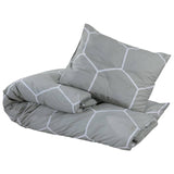 Ensemble de croisement de couette Vidaxl 240x220 cm Gray en coton