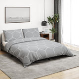 Ensemble de croisement de couette Vidaxl 240x220 cm Gray en coton