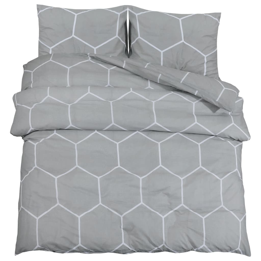 Vidaxl Duvet Crossing Set 200x200 cm Coton Grey