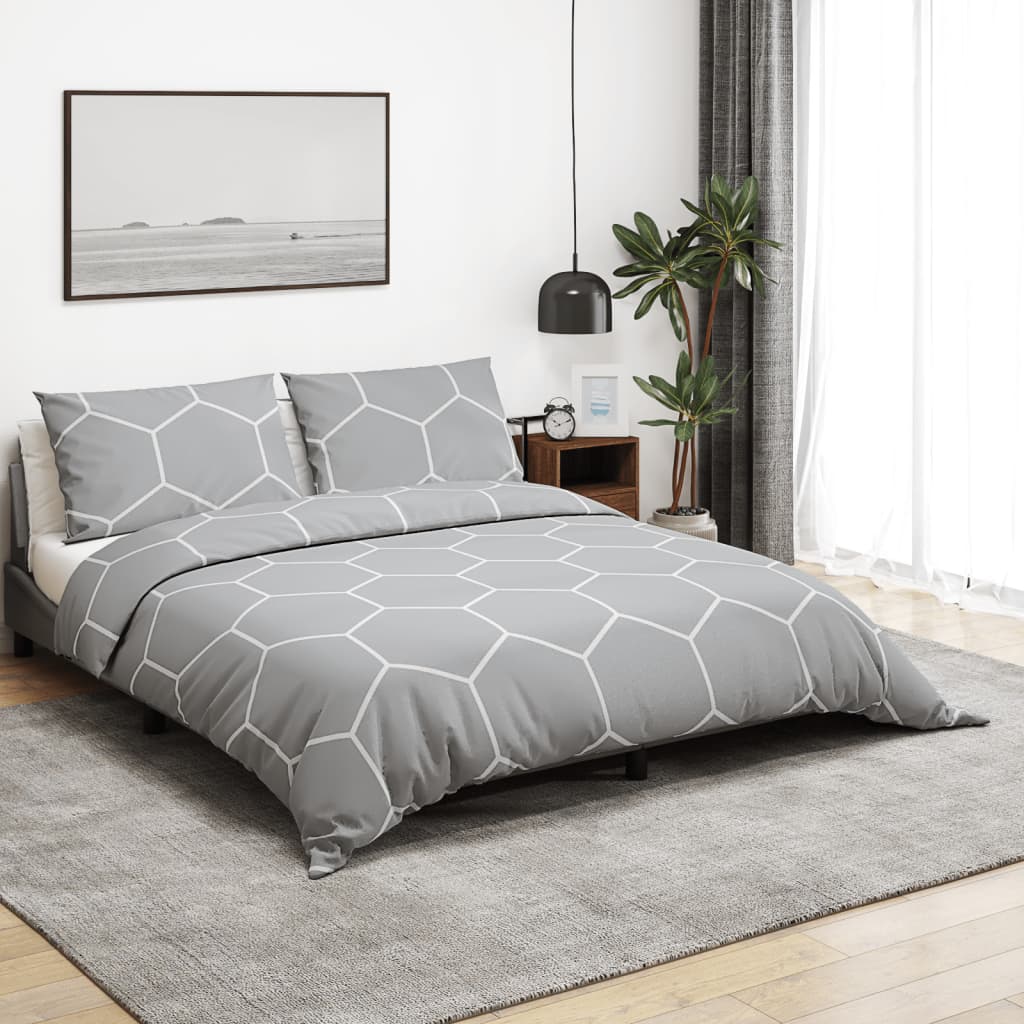 Vidaxl Duvet Crossing Set 200x200 cm Coton Grey