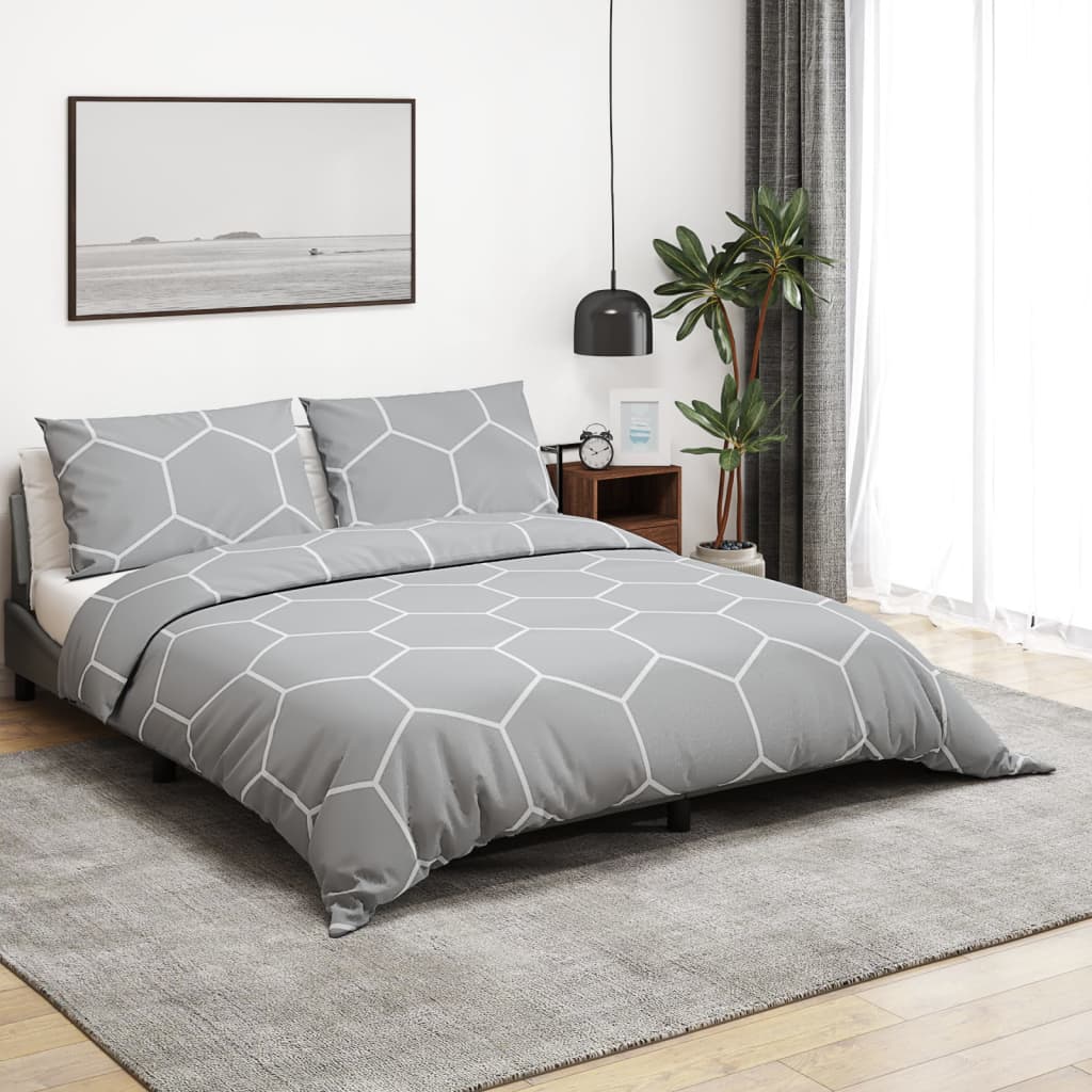 Vidaxl nuvial overray set 260x240 cm de algodón gris