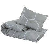 Vidaxl dekbedovertrekset 155x220 cm katoen grijs en wit