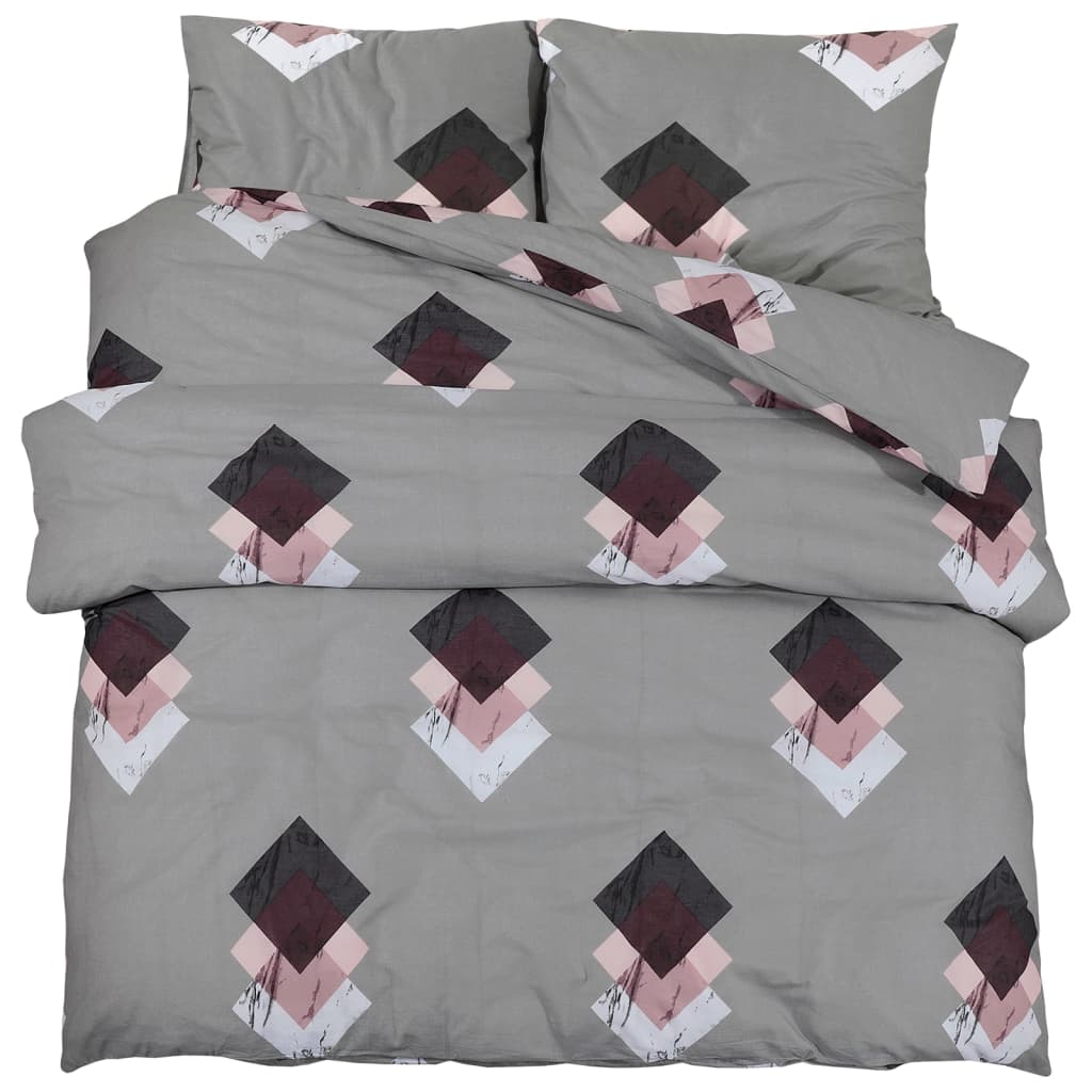 Vidaxl Duvet Crossing Set 200x200 cm Cotton Grey