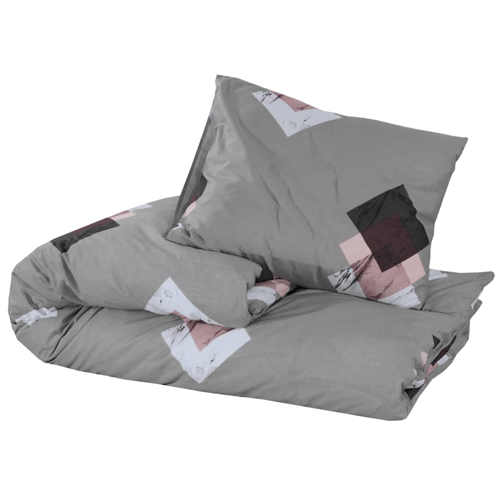 Ensemble de découverte de couette Vidaxl 220x240 cm Gray en coton