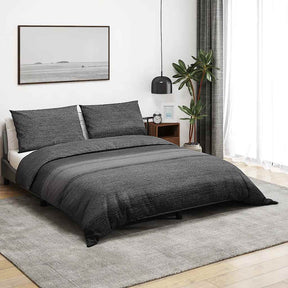 Vidaxl dekbedovertrekset 140x200 cm katoen donkergrijs en zwart