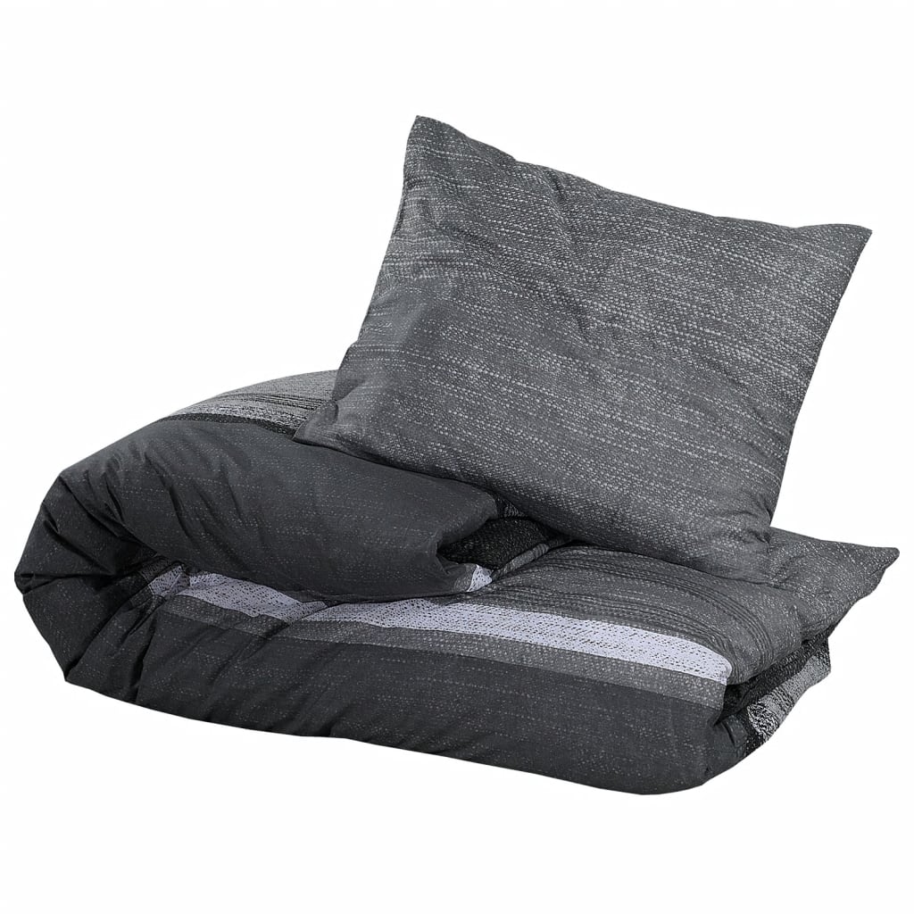 Set de cruce de edredón Vidaxl 260x240 cm Algodón gris oscuro