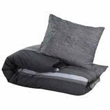 Vidaxl dekbedovertrekset 155x220 cm katoen donkergrijs en zwart