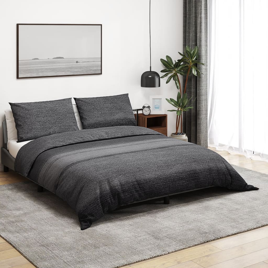 Vidaxl Duvet décongelant ensemble 200x200 cm coton gris foncé