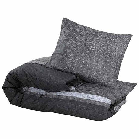 Vidaxl dekbedovertrekset 225x220 cm katoen donkergrijs en zwart