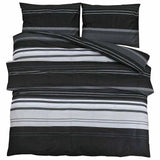 Vidaxl dekbedovertrekset 260x220 cm katoen zwart gestreept