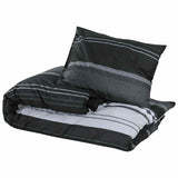 Vidaxl dekbedovertrekset 260x220 cm katoen zwart gestreept