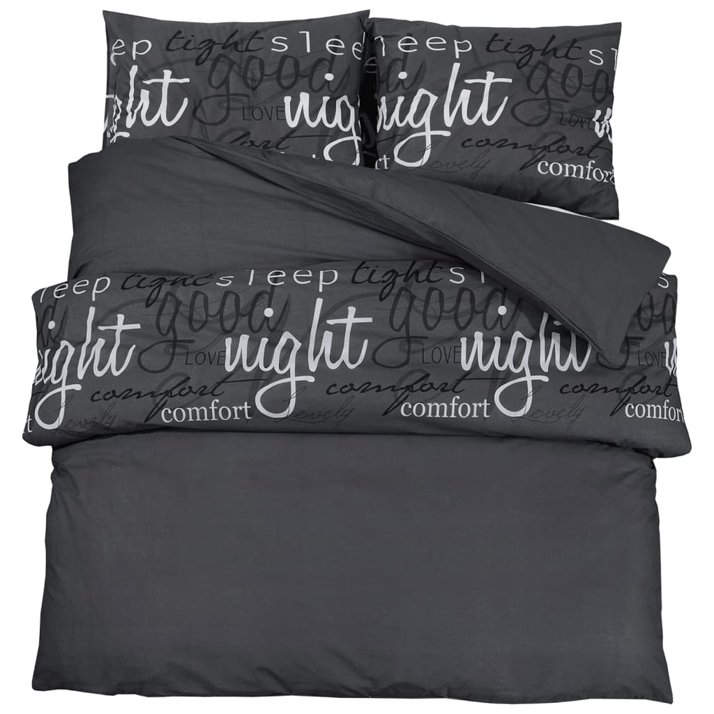 VIDAXL DUVET OVERLAY SET 260x240 cm bomullssvart