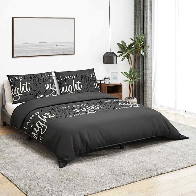 Vidaxl dekbedovertrekset 140x200 cm katoen zwart en wit