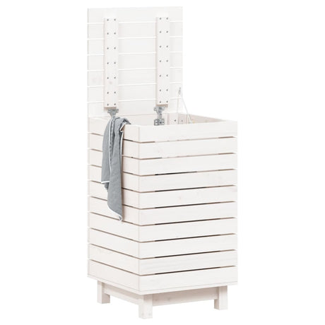 Vidaxl wasmand 44x44x76 cm massief grenenhout wit