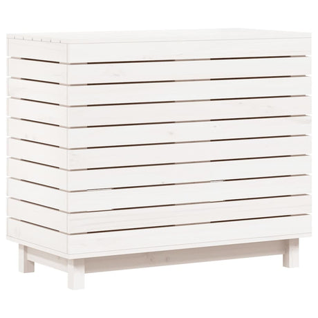 Vidaxl wasmand 88,5x44x76 cm massief grenenhout wit