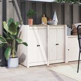 Vidaxl Cabinet Dieren fir Outdoor Kichen 2 st 50x9x82 cm Pine White White