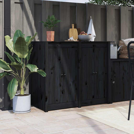 Vidaxl kastdeurtjes voor buitenkeuken meppel 2 st 50x9x82 cm zwart