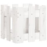 Vidaxl plantenbak met hekontwerp 30x30x30 cm massief grenenhout wit