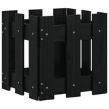 VidaXL Plantenbak met hekontwerp 30x30x30 cm massief grenenhout zwart
