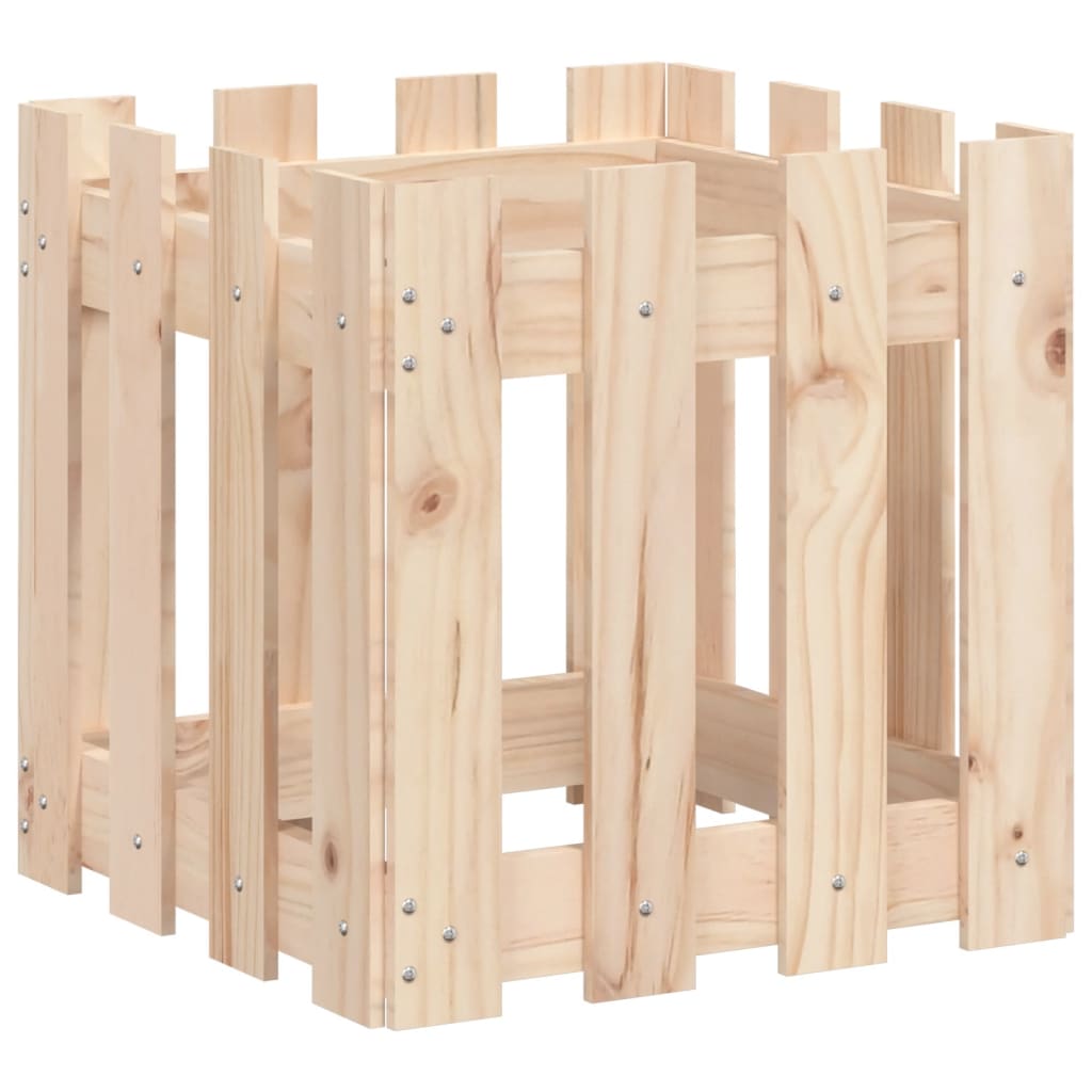 Vidaxl plantenbak met hekontwerp 40x40x40 cm massief grenenhout