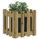 Jardinière Vidaxl avec clôture 40x40x40 cm en bois de pin imprégné