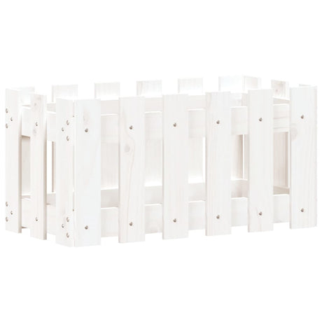Vidaxl plantenbak met hekontwerp 60x30x30 cm massief grenenhout wit