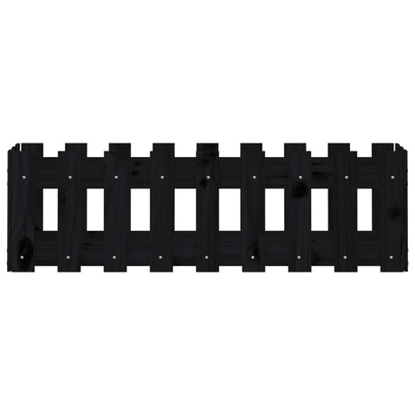 Vidaxl plantenbak verhoogd hekontwerp 100x30x30 cm grenenhout zwart