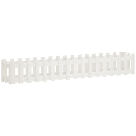 Vidaxl plantenbak verhoogd hekontwerp 200x30x30 cm grenenhout wit