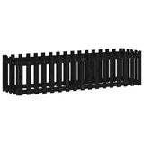 Vidaxl plantenbak verhoogd hekontwerp 200x50x50 cm grenenhout zwart