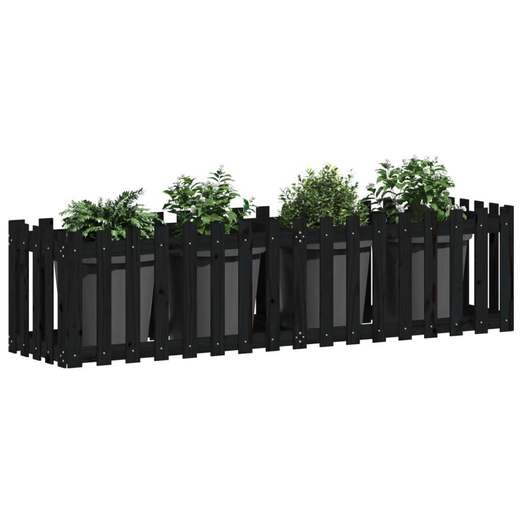 Vidaxl Plantador Insent HEK Design 200x50x50 cm Pine Wood Negro