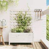 Vidaxl Planter med rack 79x39.5x114 cm Solid Pine White White