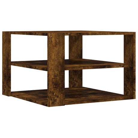 Vidaxl salontafel 58x58x40 cm bewerkt hout gerookt eikenkleurig