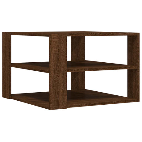Vidaxl salontafel 58x58x40 cm bewerkt hout bruin eikenkleurig