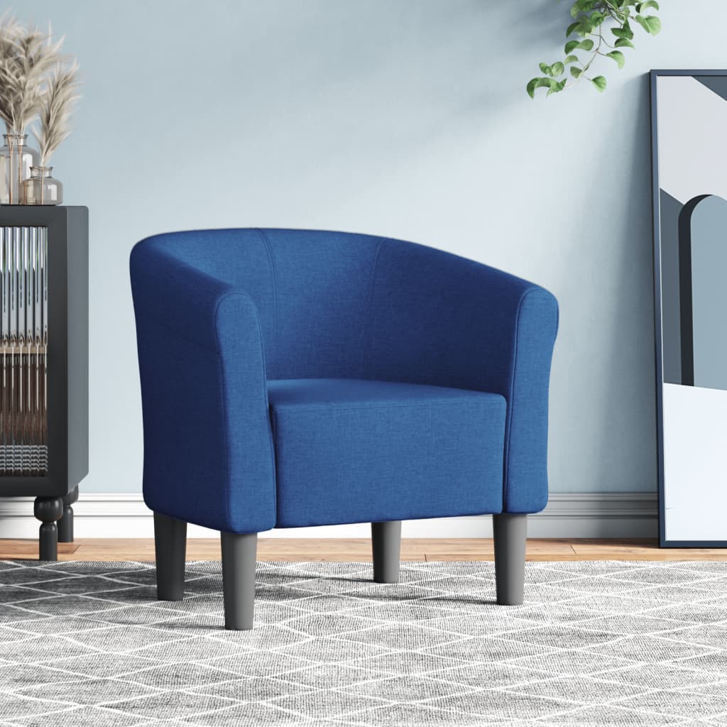 Vidaxl kuipstoel stof blauw