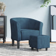 Vidaxl kuipstoel met voetenbank fluweel donkerblauw