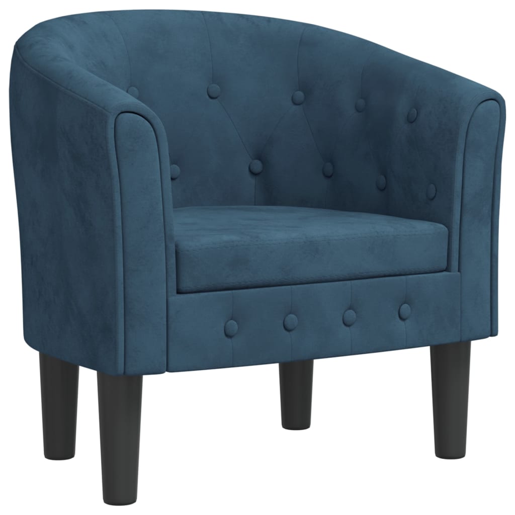 Vidaxl kuipstoel fluweel donkerblauw