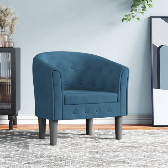 Vidaxl kuipstoel fluweel donkerblauw