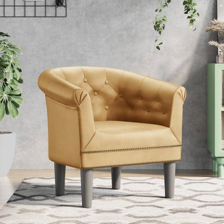 Vidaxl kuipstoel kunstleer goudkleurig