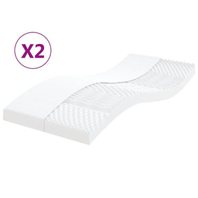 Vidaxl schuimmatrassen 2 st 7 zones hardheid 20 ild 90x200 cm wit