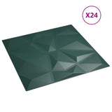 Vidaxl 24 st väggpaneler diamant 6 m² 50x50 cm xps grön