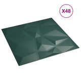 Vidaxl 48 St Wall Panels Diamond 12 m² 50x50 cm Xps Green