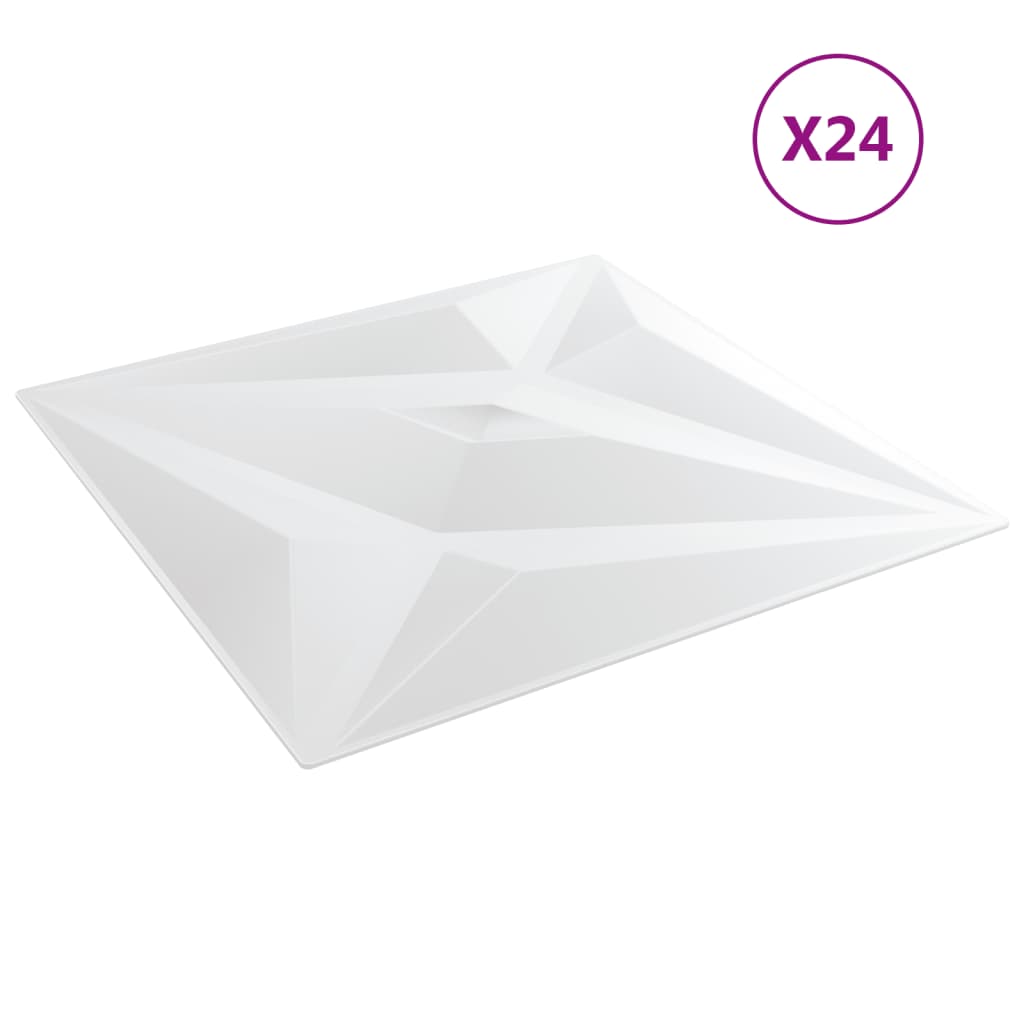 Vidaxl 24 st vægpaneler Star 6 m² 50x50 cm XPS White